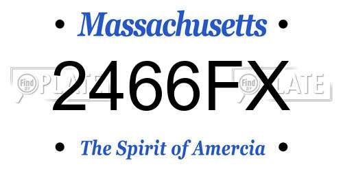 2466FX Massachusetts License Plate