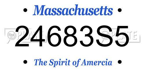 24683S5 Massachusetts License Plate