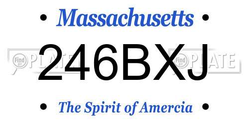246BXJ Massachusetts License Plate