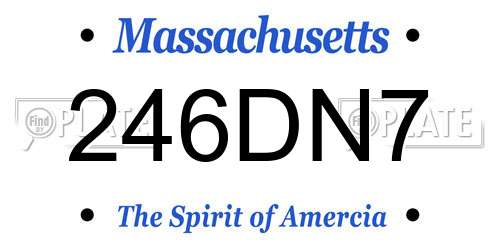 246DN7 Massachusetts License Plate
