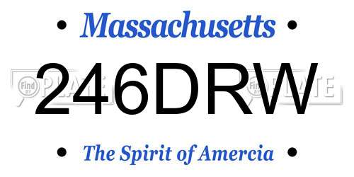 246DRW Massachusetts License Plate