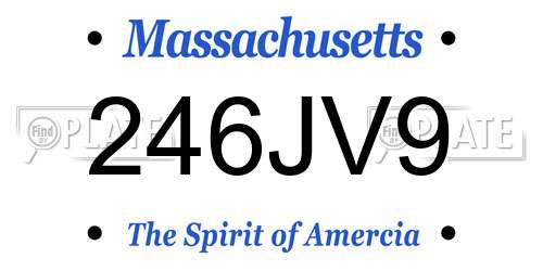 246JV9 Massachusetts License Plate