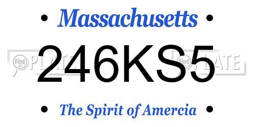 246KS5 Massachusetts License Plate