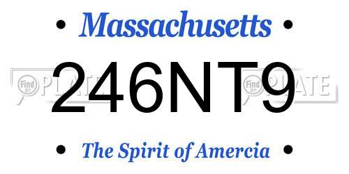 246NT9 Massachusetts License Plate