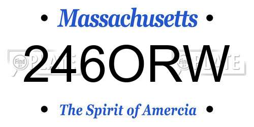 246ORW Massachusetts License Plate