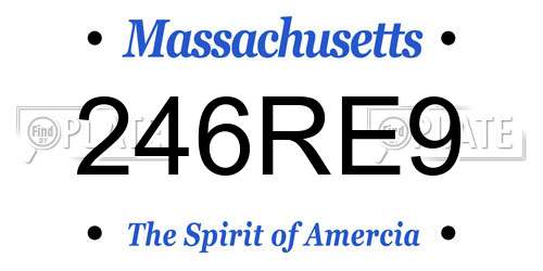 246RE9 Massachusetts License Plate