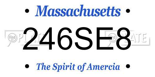 246SE8 Massachusetts License Plate