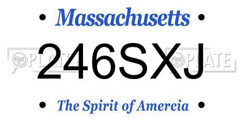 246SXJ Massachusetts License Plate