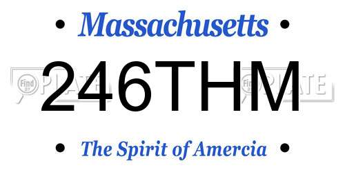 246THM Massachusetts License Plate
