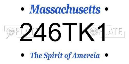 246TK1 Massachusetts License Plate