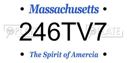 246TV7 Massachusetts License Plate