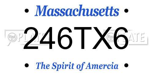 246TX6 Massachusetts License Plate