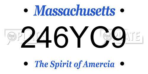 246YC9 Massachusetts License Plate