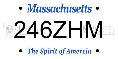 246ZHM Massachusetts License Plate