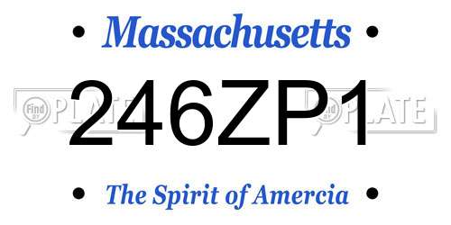 246ZP1 Massachusetts License Plate