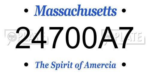 24700A7 Massachusetts License Plate