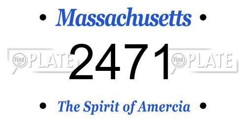 2471 Massachusetts License Plate