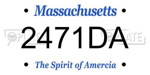 2471DA Massachusetts License Plate