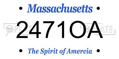 2471OA Massachusetts License Plate