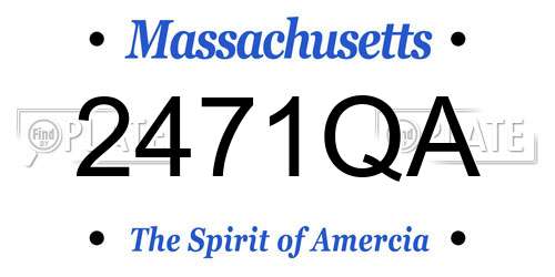 2471QA Massachusetts License Plate
