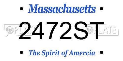 2472ST Massachusetts License Plate