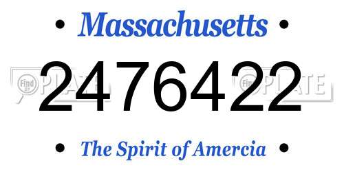 2476422 Massachusetts License Plate