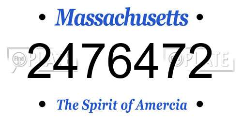 2476472 Massachusetts License Plate
