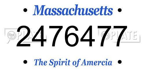 2476477 Massachusetts License Plate