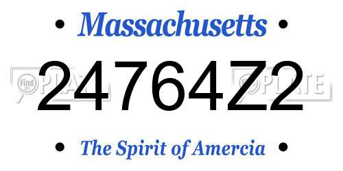 24764Z2 Massachusetts License Plate