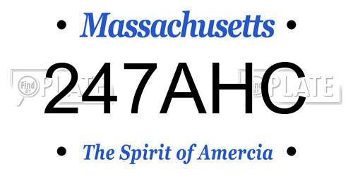 247AHC Massachusetts License Plate