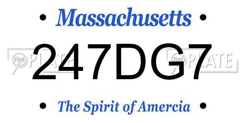 247DG7 Massachusetts License Plate