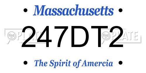 247DT2 Massachusetts License Plate