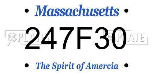 247F30 Massachusetts License Plate