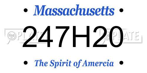 247H20 Massachusetts License Plate