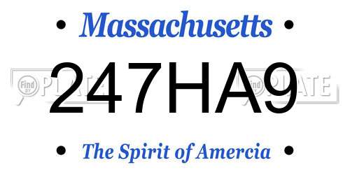 247HA9 Massachusetts License Plate