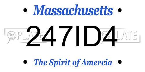 247ID4 Massachusetts License Plate