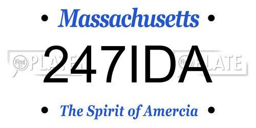 247IDA Massachusetts License Plate