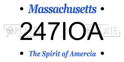 247IOA Massachusetts License Plate