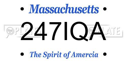 247IQA Massachusetts License Plate
