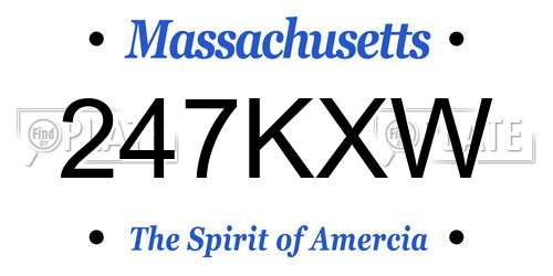 247KXW Massachusetts License Plate
