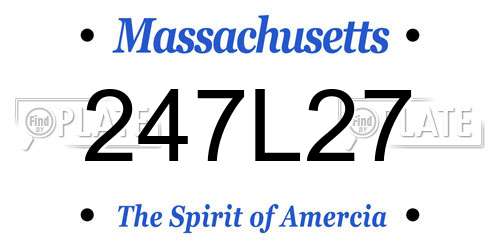 247L27 Massachusetts License Plate