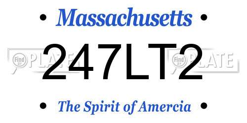 247LT2 Massachusetts License Plate