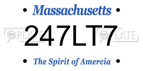 247LT7 Massachusetts License Plate