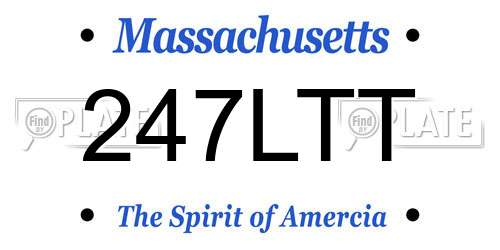 247LTT Massachusetts License Plate