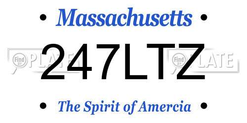 247LTZ Massachusetts License Plate