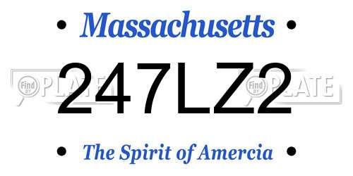 247LZ2 Massachusetts License Plate