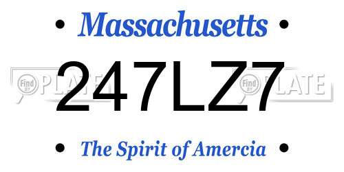 247LZ7 Massachusetts License Plate