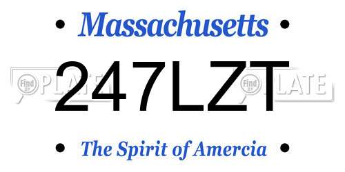 247LZT Massachusetts License Plate