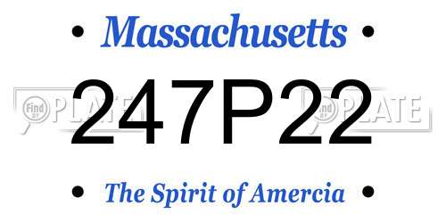 247P22 Massachusetts License Plate