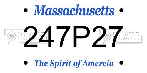 247P27 Massachusetts License Plate